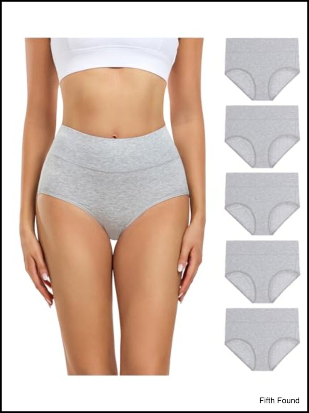 Women's High Waisted Cotton Full Coverage Briefs 5 Pack